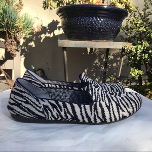 Rothy’s loafer zebra print